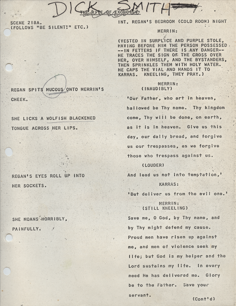 the exorcist rare script
