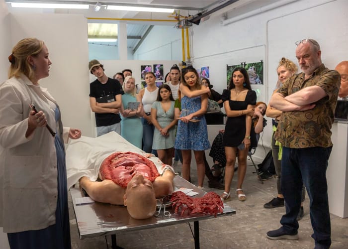 students showcasing prosthetics effects work